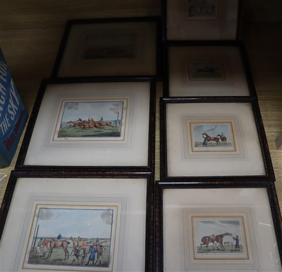 After Alken, seven colour prints, Racing scenes, largest 10 x 14cm